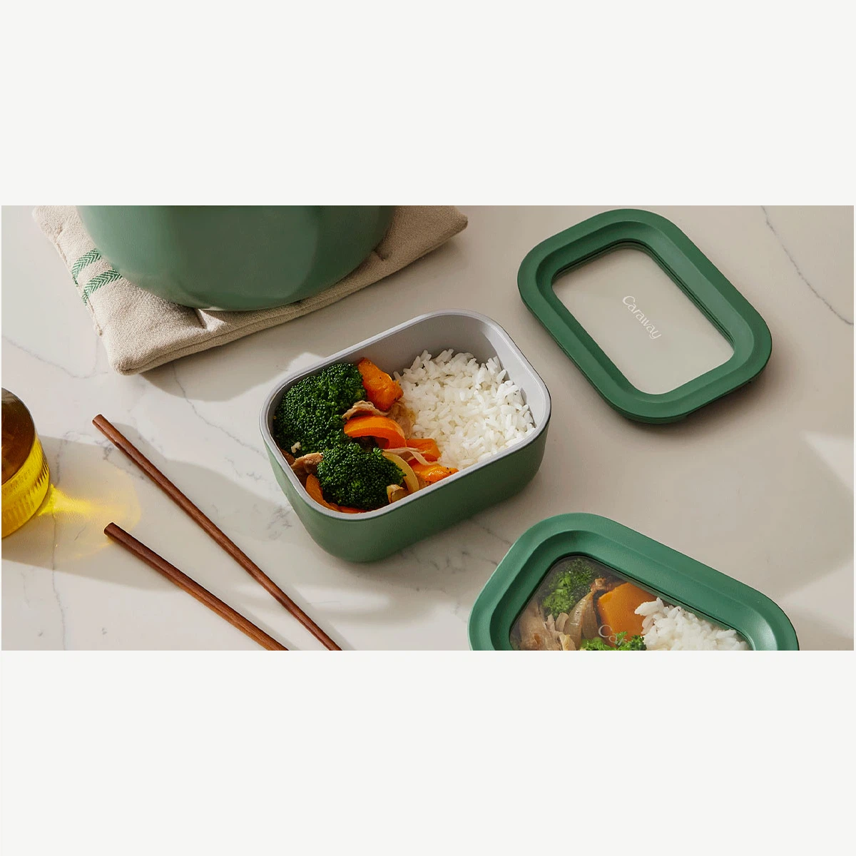caraway-mini-rectangle-food-storage-container-2-6-cup-non-toxic-glass-microwave- image 1