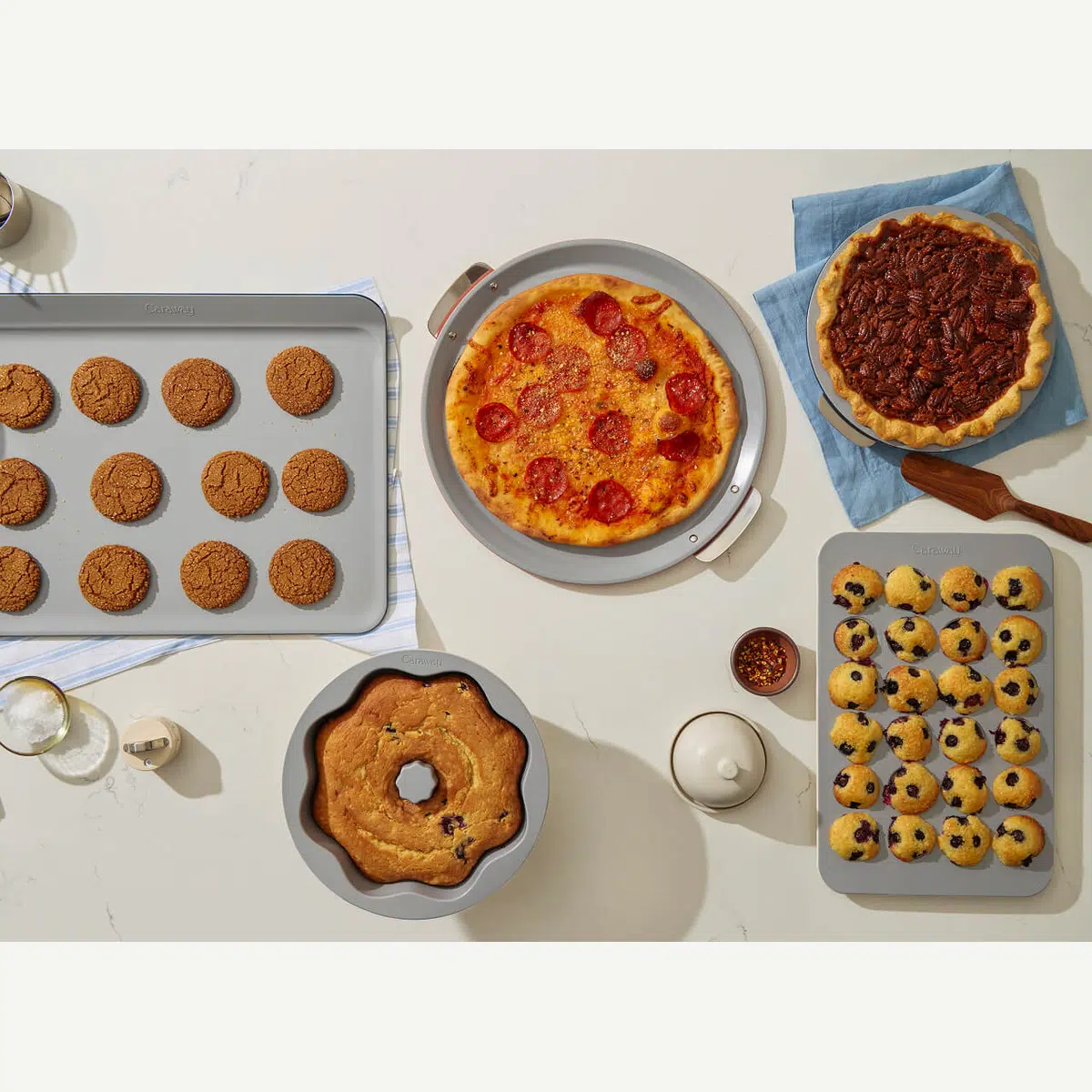 caraway-bakeware-set-non-toxic-ceramic-non-stick-4-piece-mini-muffin-pizza-pie-p image 1