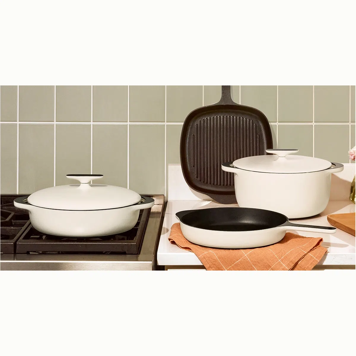 caraway-enameled-cast-iron-cookware-set-dutch-oven-skillet-braiser-grill-pan-wit image 1