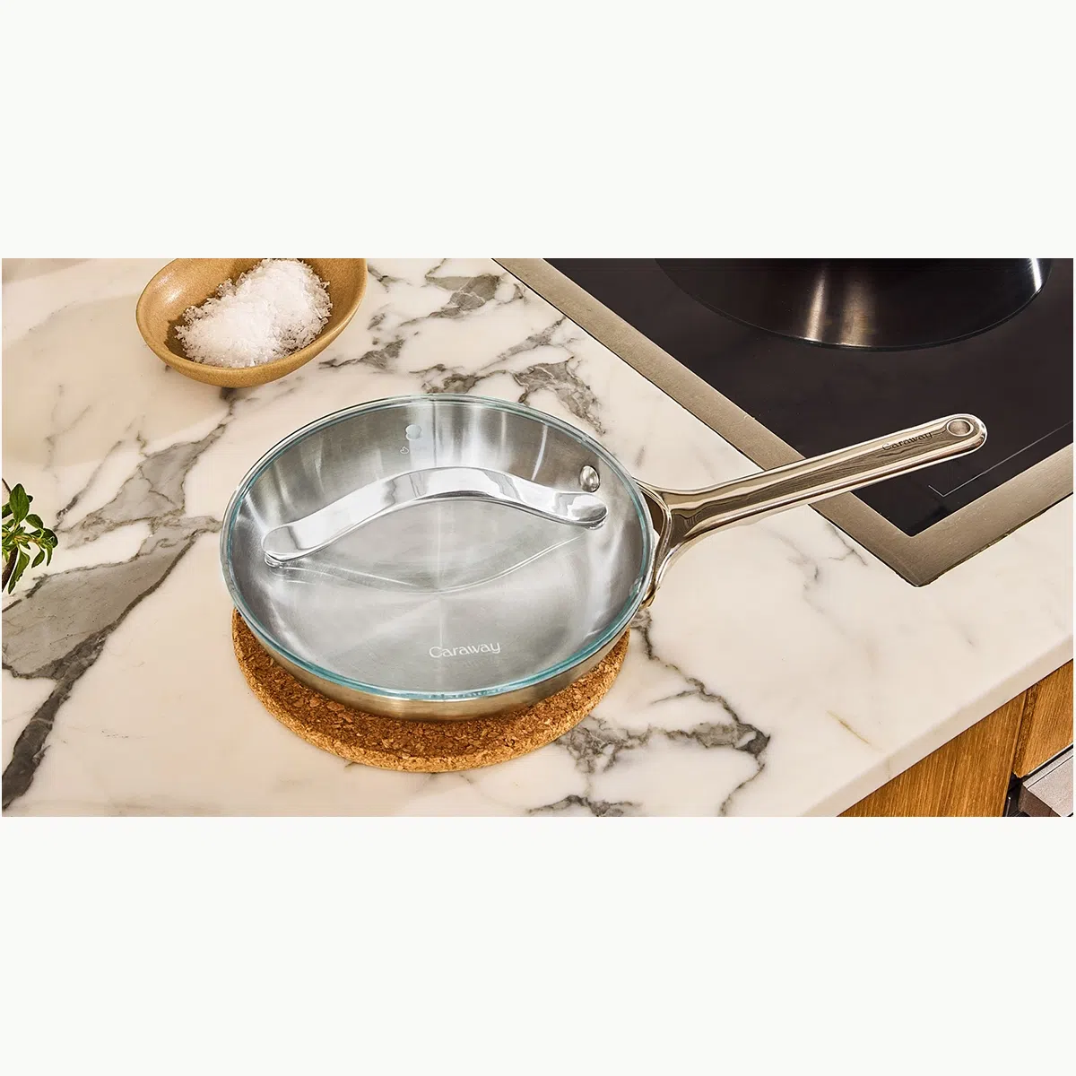caraway-glass-lid-for-pots-pans-6-inch-tempered-glass-lid-oven-safe-to-425-f-fit image 1