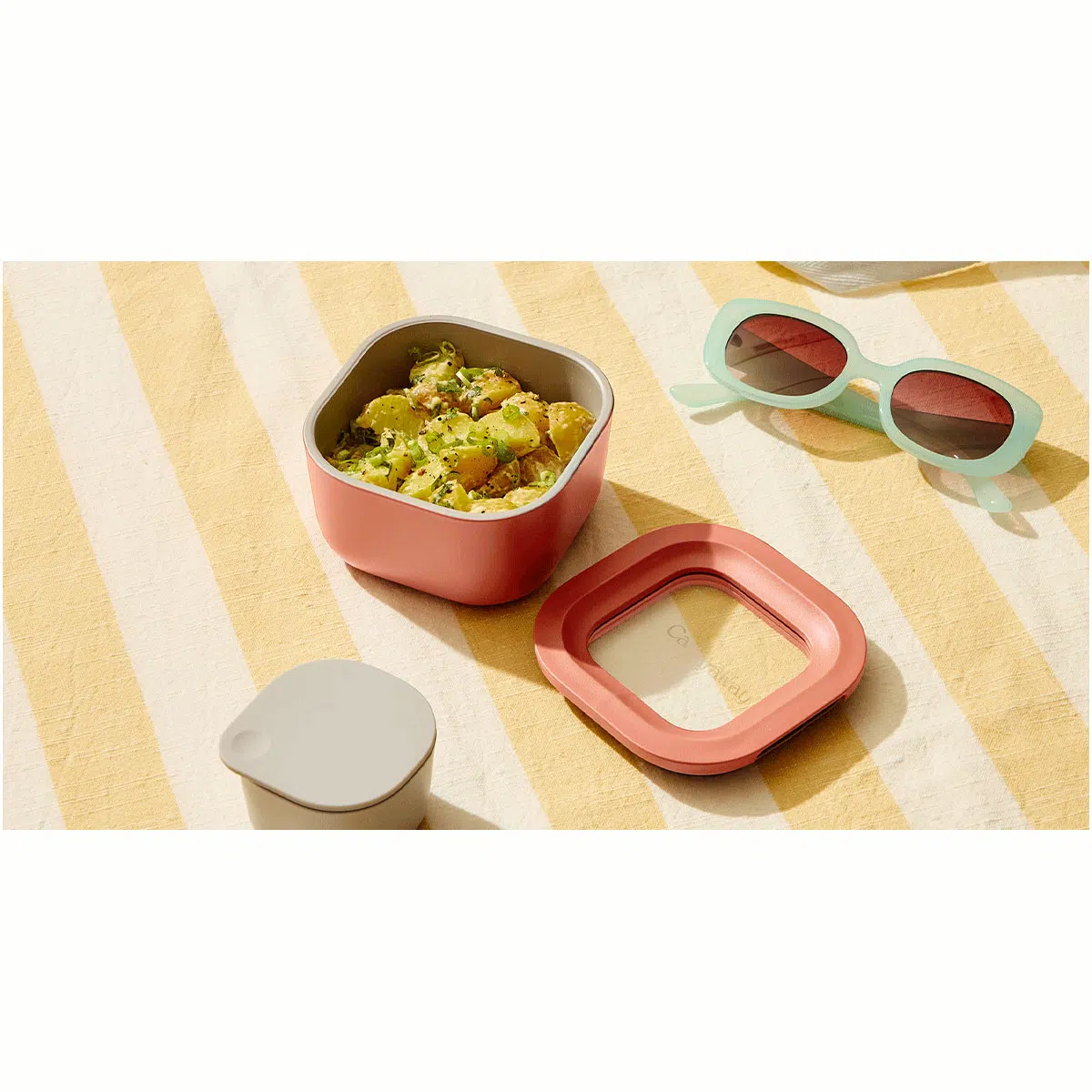 caraway-mini-square-glass-food-storage-container-1-75-cup-non-toxic-ceramic-coat image 1
