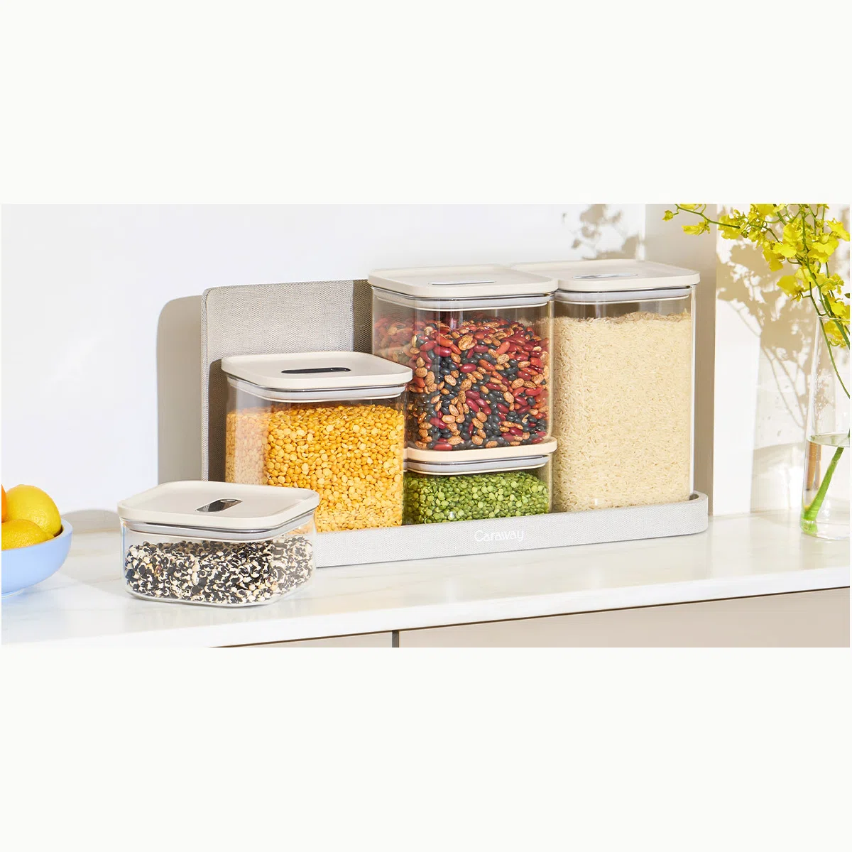 caraway-13-piece-glass-airtight-container-set-bpa-free-dry-food-storage-for-pant image 1