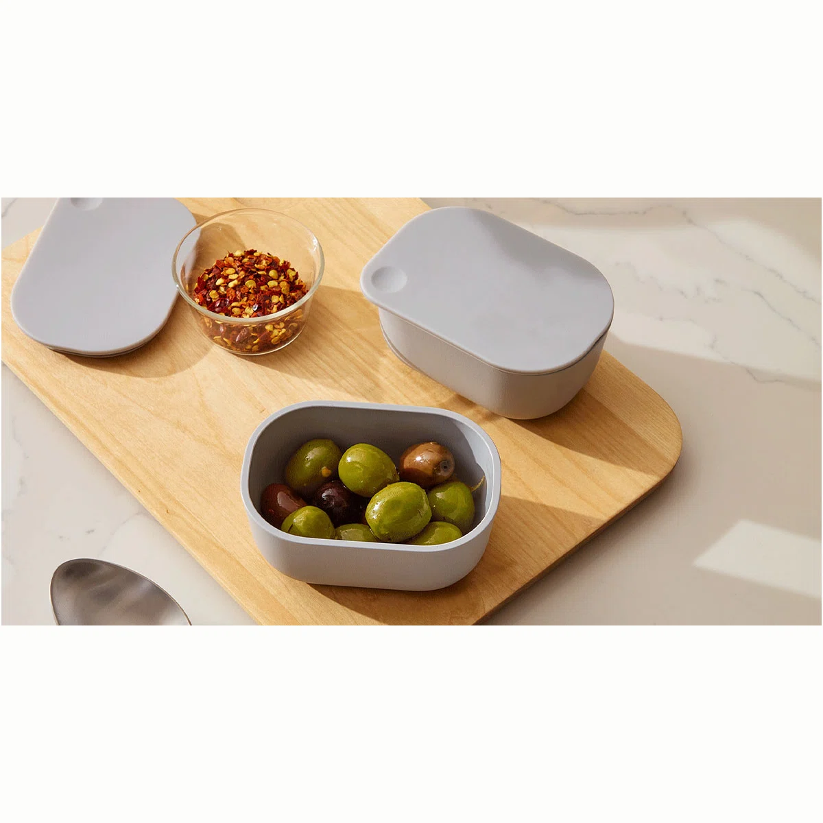 caraway-mini-glass-food-storage-containers-with-lids-5-oz-small-rectangle-non-to image 1
