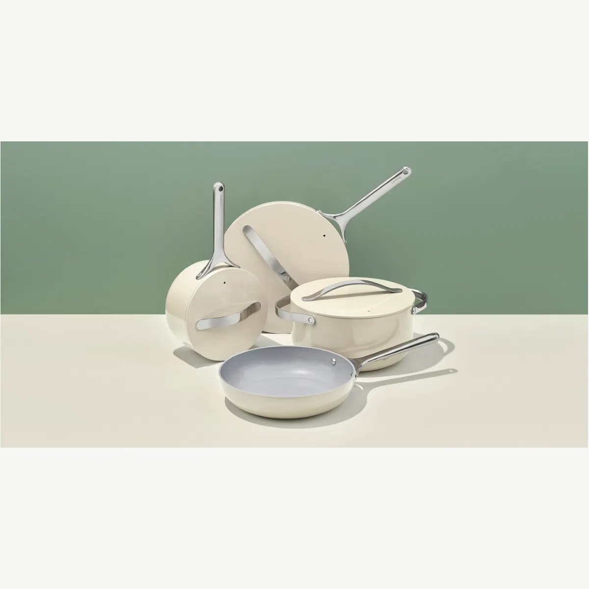 Caraway Ceramic Non-Stick Cookware Set - 4-Piece Pots & Pans, Non-Toxic Coating, Oven Safe to 550°F, Discounted
