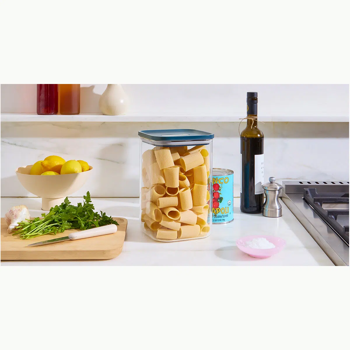 caraway-4-qt-large-glass-airtight-container-bpa-free-dry-food-storage-with-true- image 1