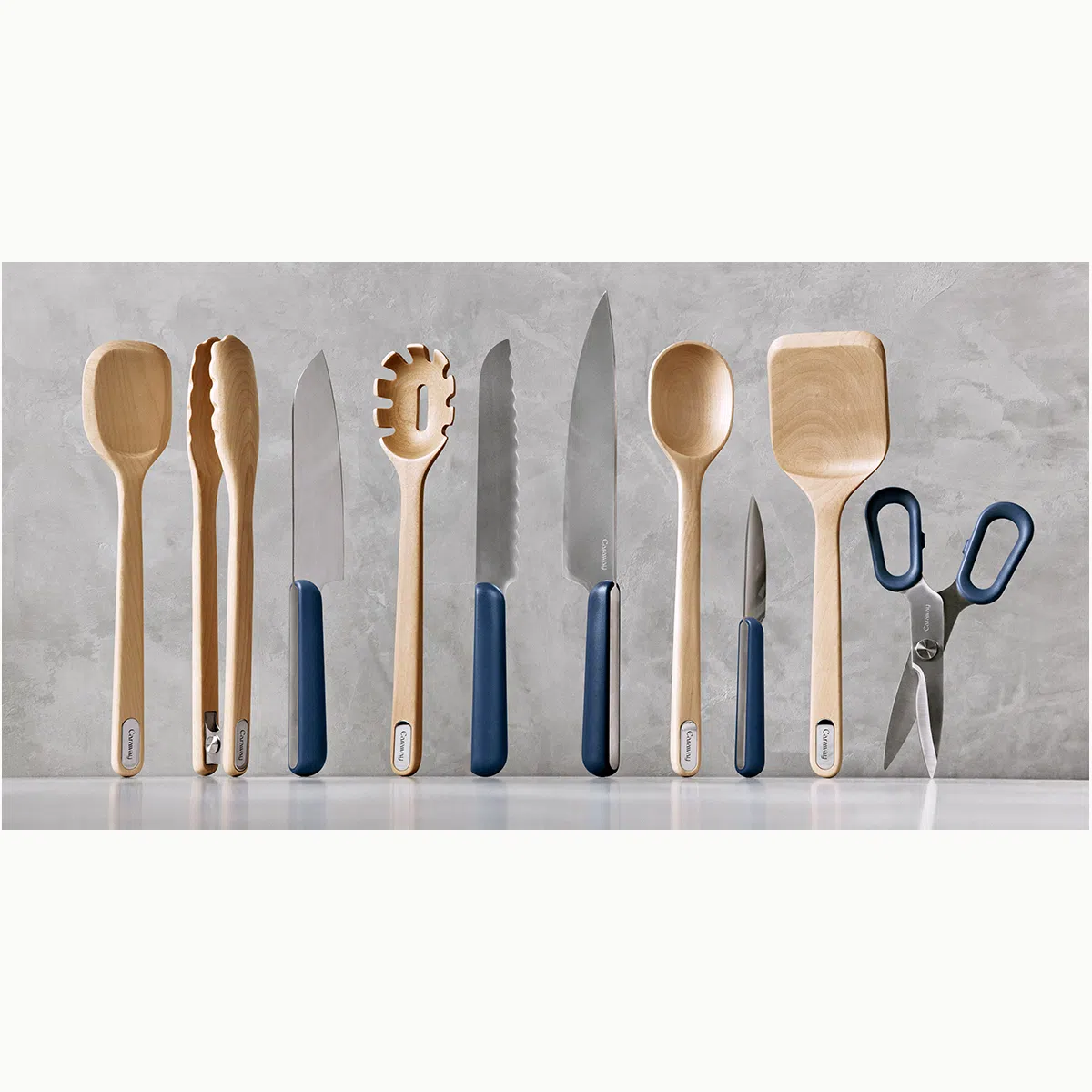 caraway-knife-utensil-set-non-toxic-german-steel-knife-block-with-fsc-certified- image 1