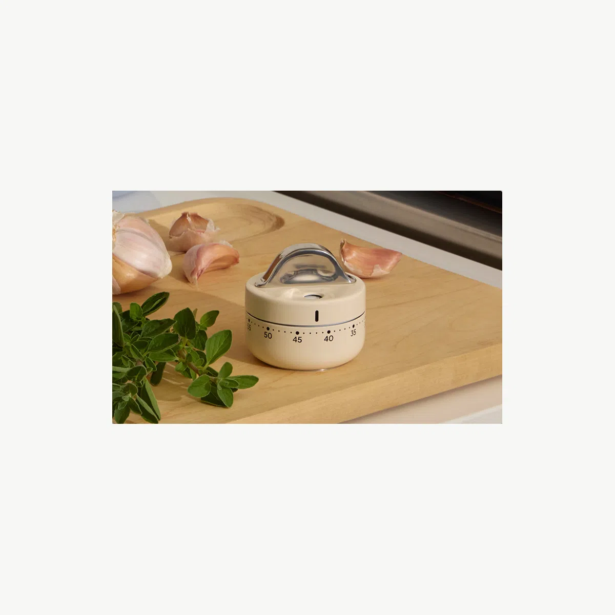Caraway Mechanical Kitchen Timer - Battery-Free, Stainless Steel, Dual Display, Easy to Read