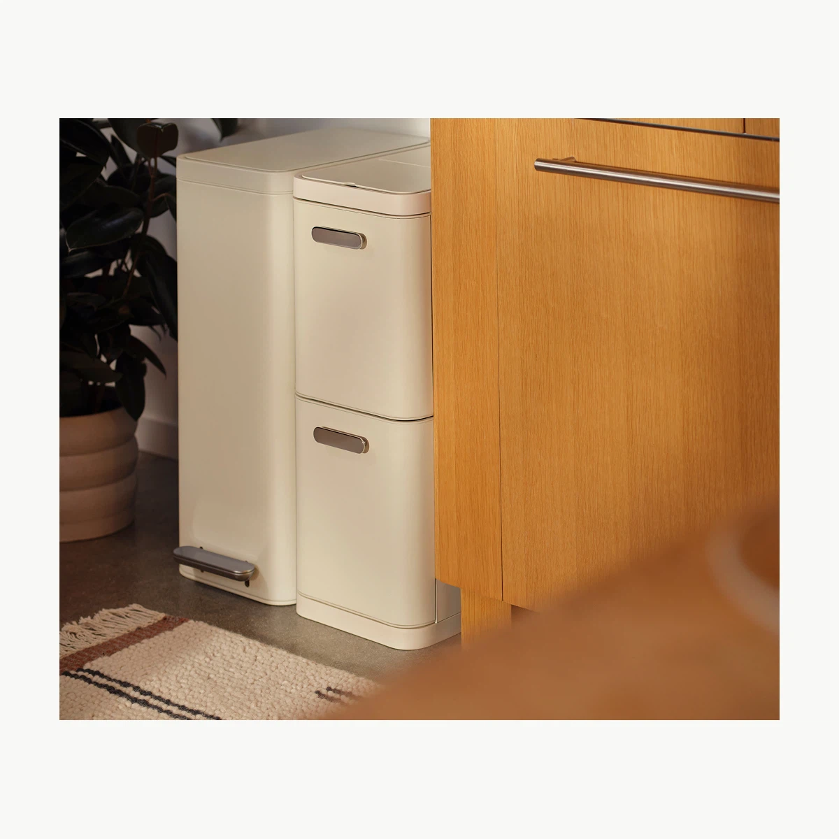 caraway-45l-2-drawer-recycling-bin-luxury-dual-compartment-design-with-fingerpri image 1