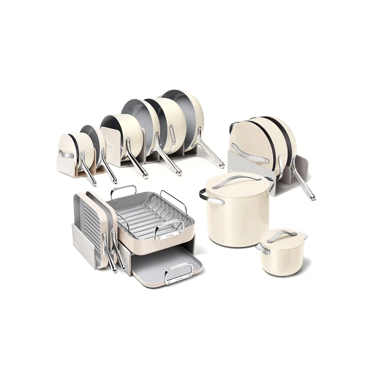 caraway-full-ceramic-cookware-bundle-31-piece-non-toxic-set-with-storage-organiz image 1
