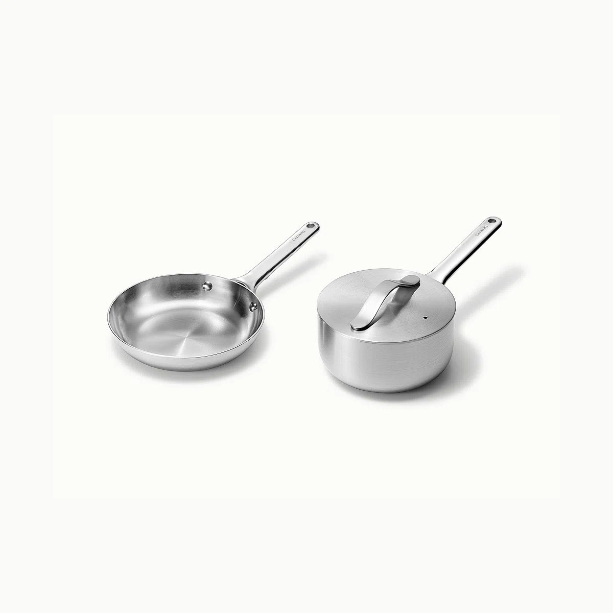 caraway-stainless-steel-minis-duo-mini-fry-pan-sauce-pan-with-storage-organizers image 1