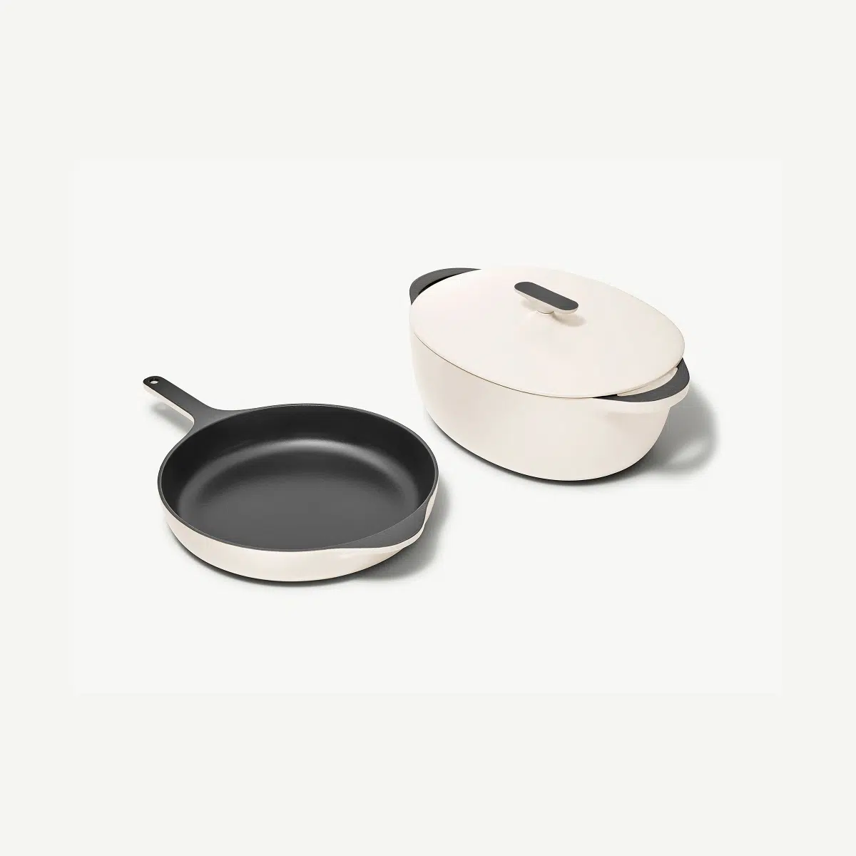 caraway-large-enameled-cast-iron-duo-12-skillet-8-5qt-oval-dutch-oven-non-toxic- image 1