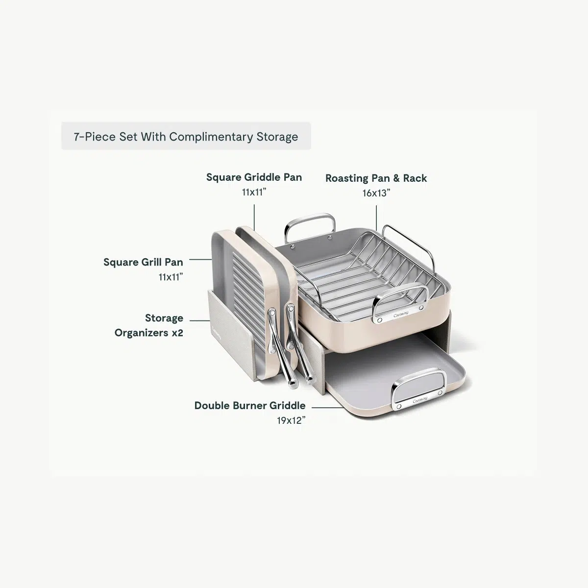 caraway-squareware-set-non-stick-ceramic-square-cookware-grill-pan-griddle-pan-o image 3