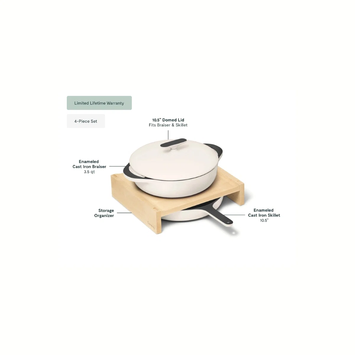 caraway-enameled-cast-iron-skillet-braiser-duo-non-toxic-lifetime-warranty image 3