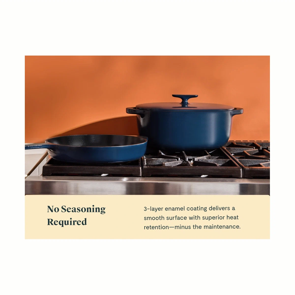 caraway-large-enameled-cast-iron-duo-12-skillet-8-5qt-oval-dutch-oven-non-toxic- image 4