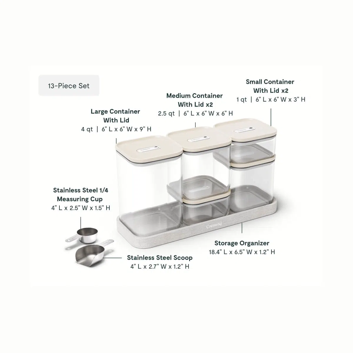 caraway-13-piece-glass-airtight-container-set-bpa-free-dry-food-storage-for-pant image 4