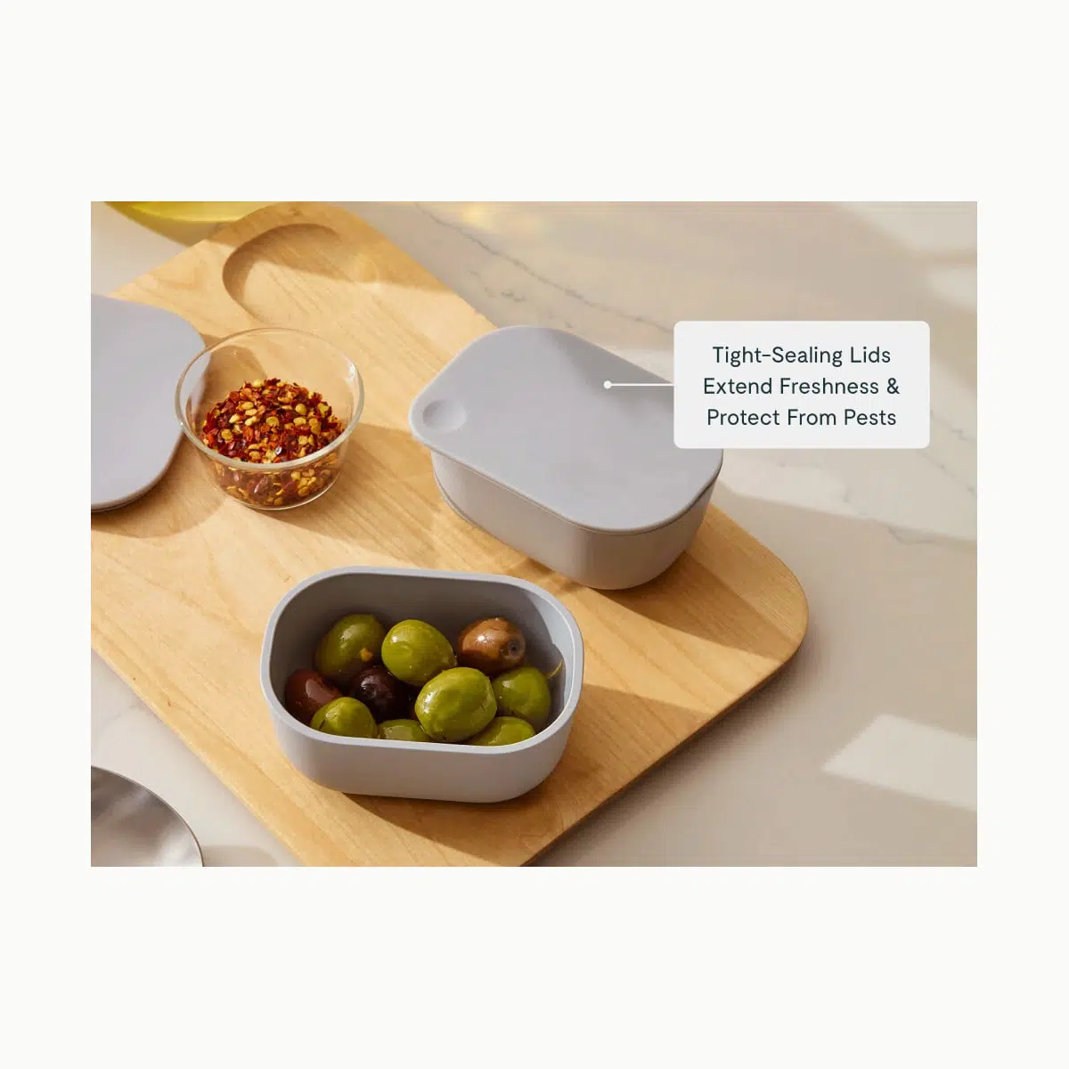 caraway-mini-glass-food-storage-containers-with-lids-5-oz-small-rectangle-non-to image 4