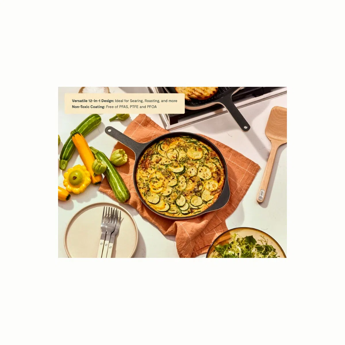 caraway-10-5-enameled-cast-iron-skillet-non-toxic-no-seasoning-required-lifetime image 4
