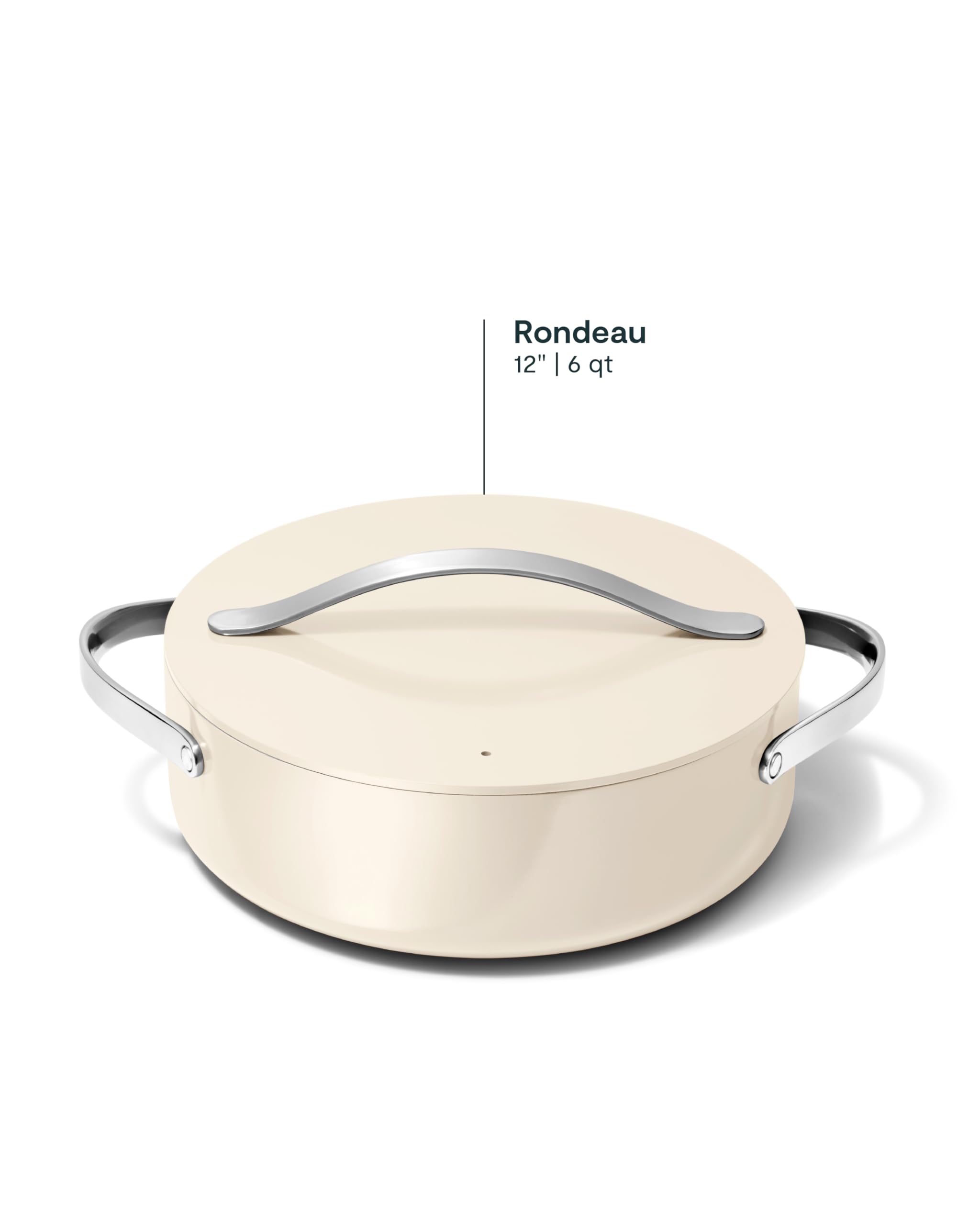 Caraway 6 Qt Rondeau Pan with Lid – Ceramic Coated – Cream