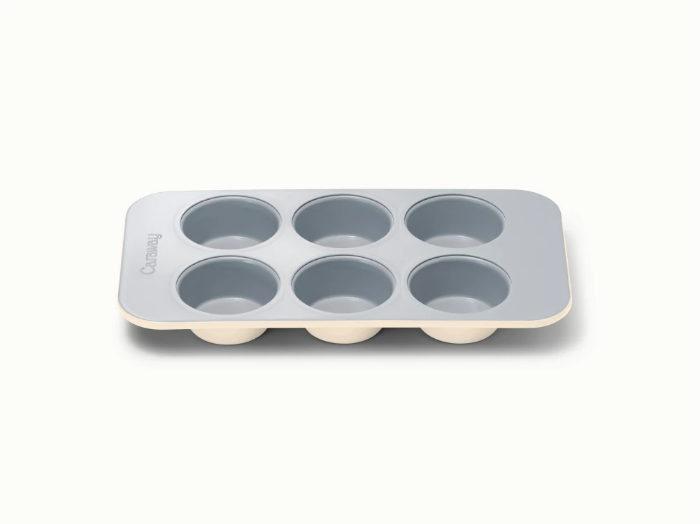 Caraway 12-Cup Nonstick Ceramic Muffin Pan – Non-Toxic, Aluminized Steel, Oven Safe to 550°F – PTFE & PFOA Free