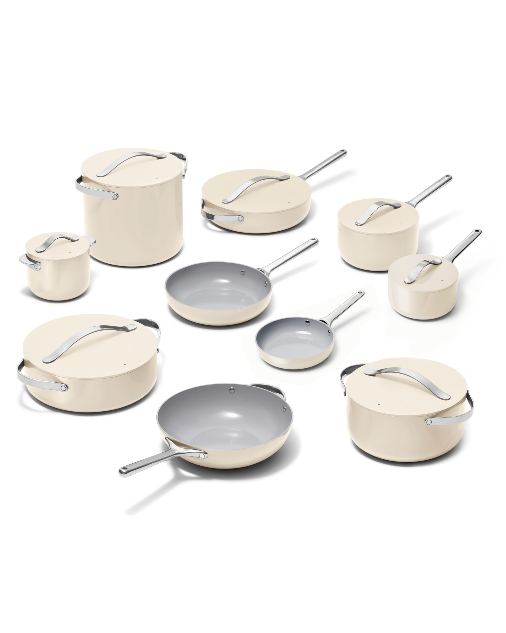 Caraway Non-Stick Ceramic Cookware Set (12 Piece) — Pots, Pans, Lids & Storage