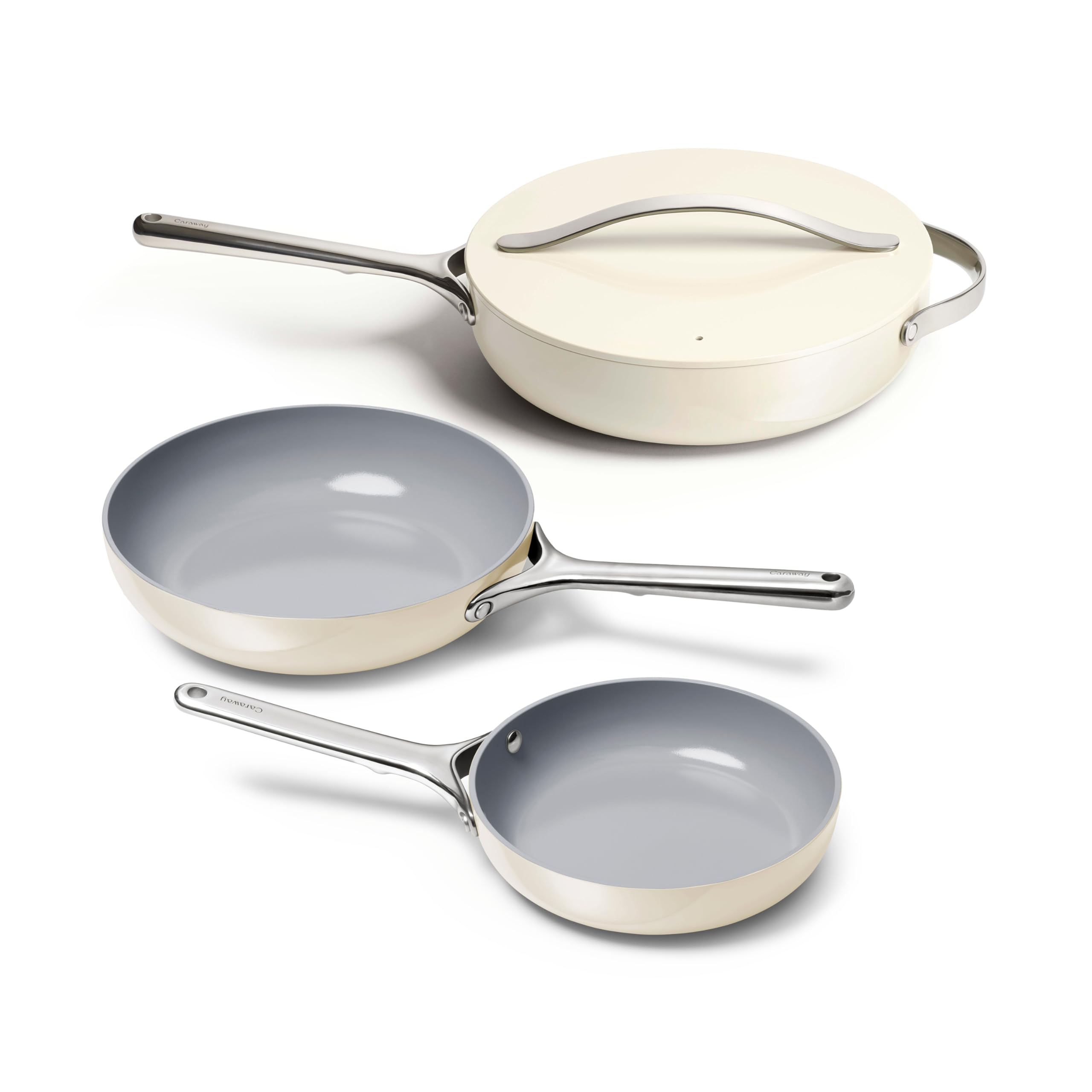 Caraway Fry Pan and Sauté Pan Duo - 10.5" and 12" with Lid