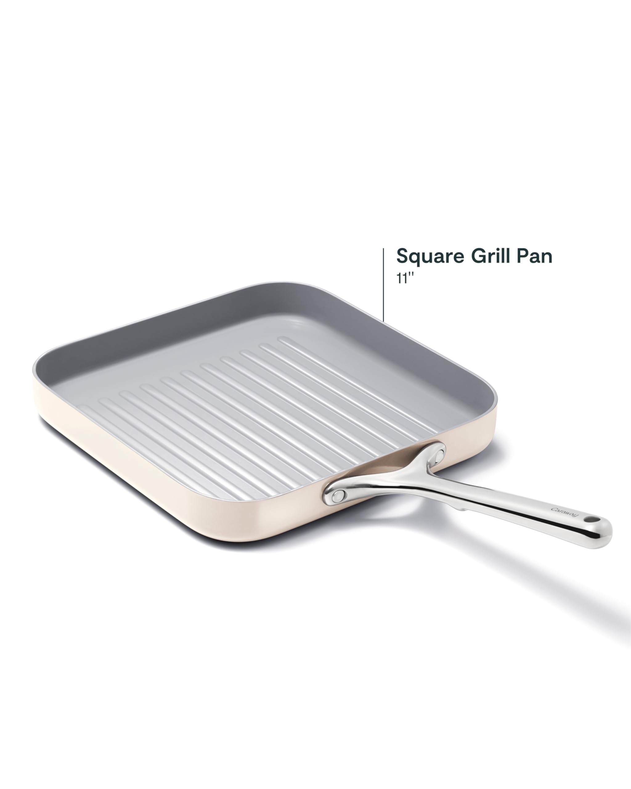 Caraway 11" Square Grill Pan — Non-Stick Ceramic Coated, Non-Toxic & Induction Compatible