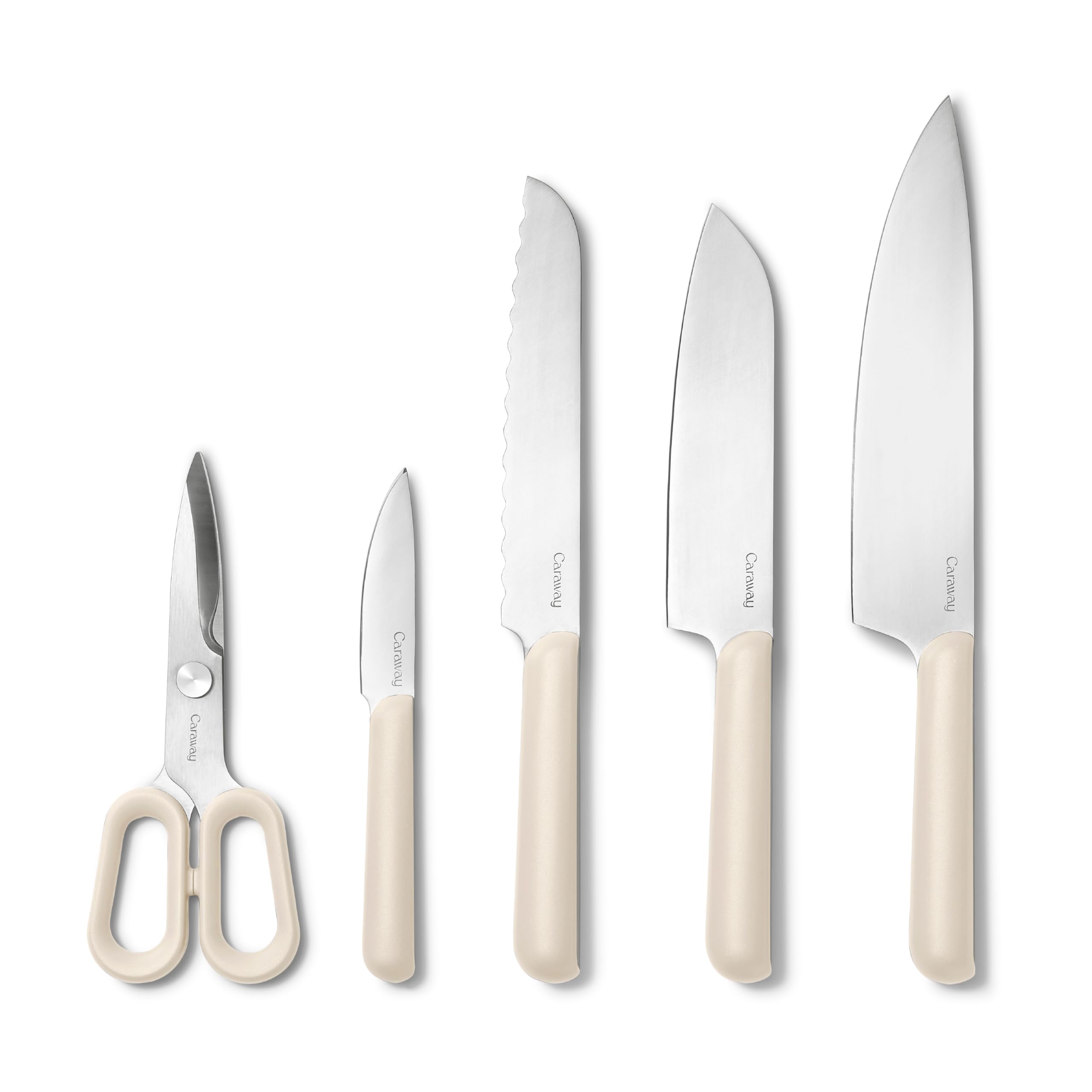 Caraway 5-Piece Knife Set — German Steel Blades, Ergonomic Handles, No Microplastics