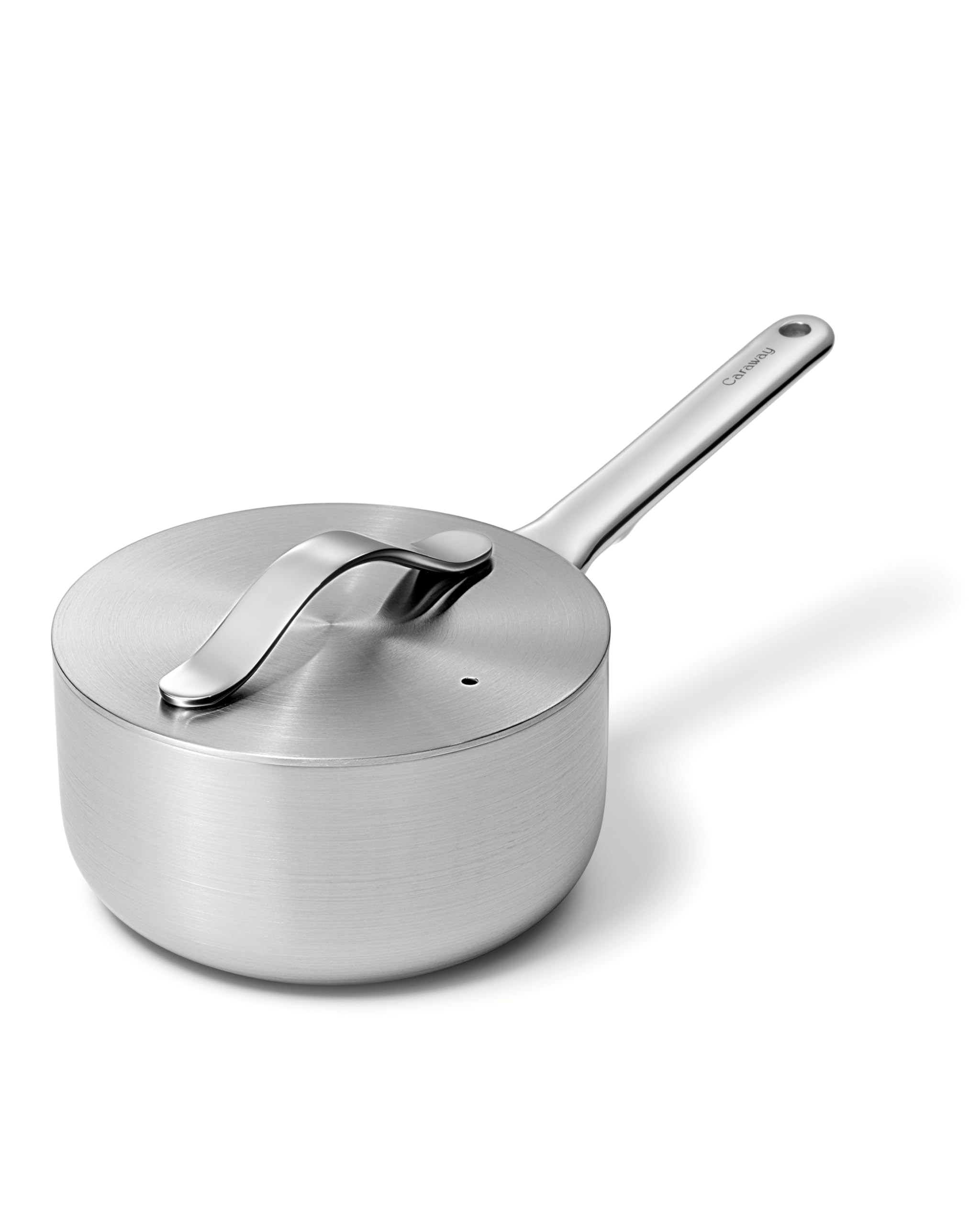 Caraway Stainless Steel Sauce Pan (3 Qt) — 5-Ply, Oven Safe, Non-Toxic, PTFE & PFOA Free