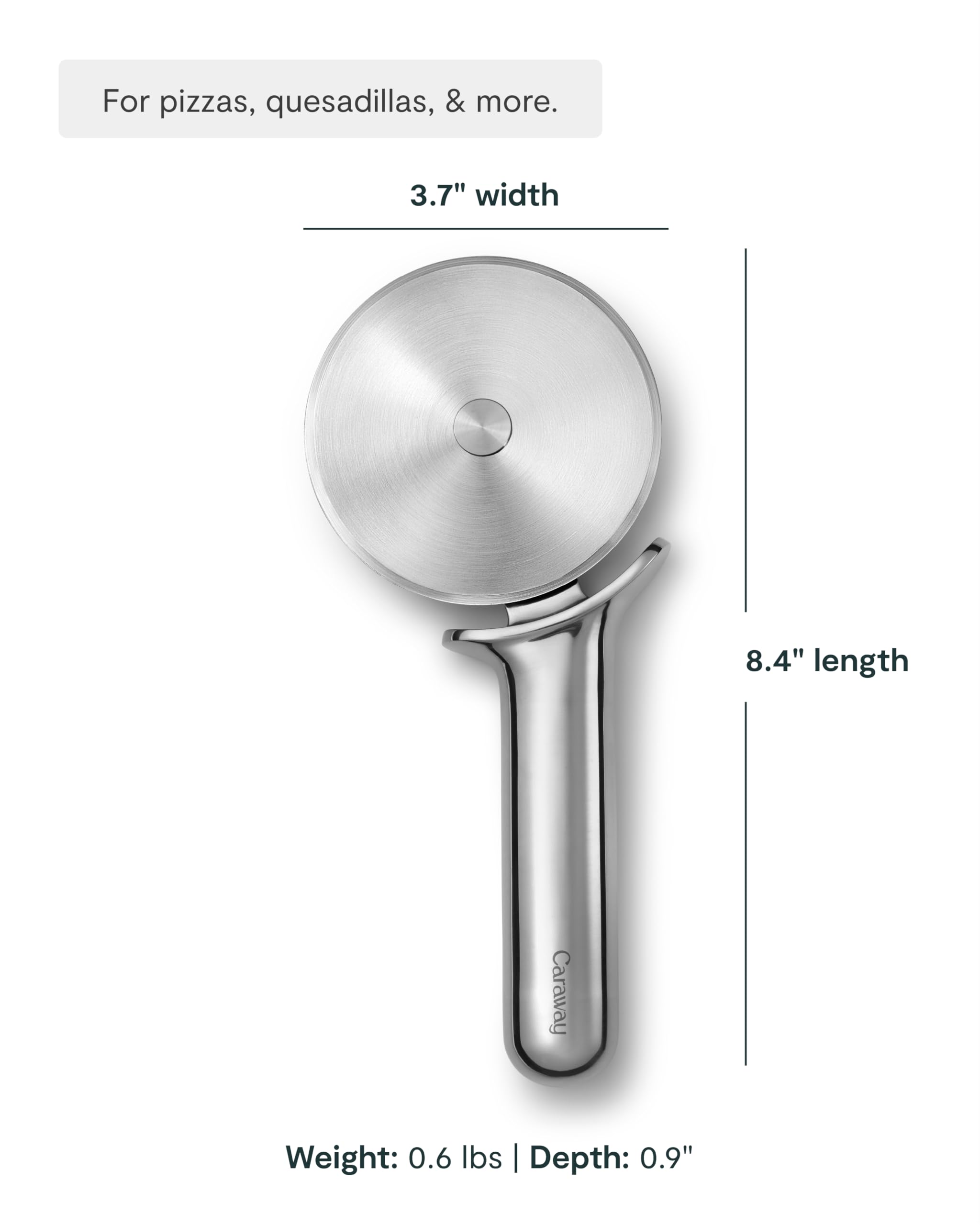 Caraway Pizza Cutter Wheel – Non-Toxic Stainless Steel – Ergonomic Handle with Thumb Rest