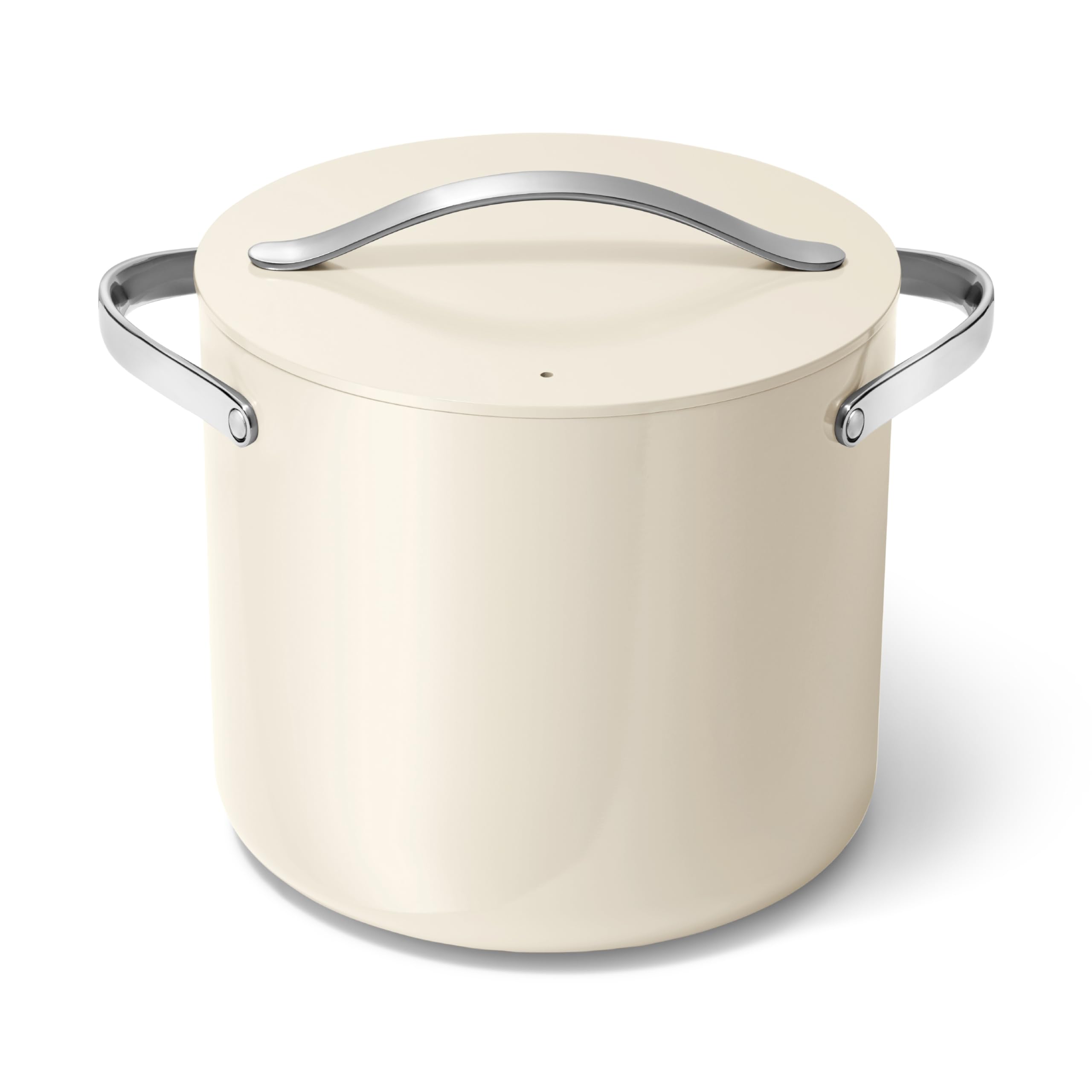 Caraway 12 Qt Stock Pot with Lid – Ceramic Coated – Cream