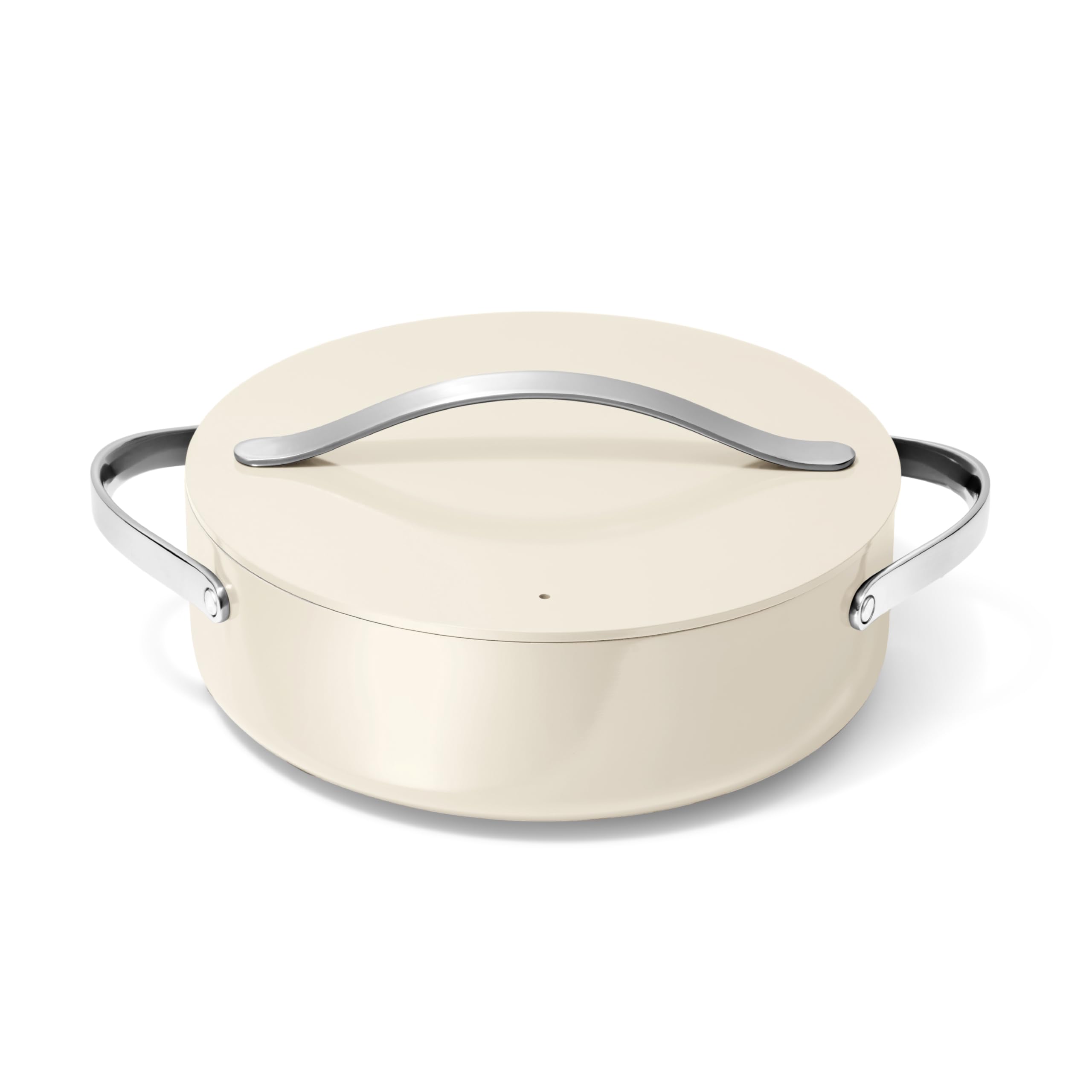 Caraway 6 Qt Rondeau Pan with Lid – Ceramic Coated – Cream