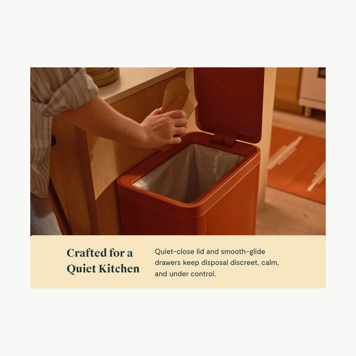 caraway-trash-recycling-duo-slim-stainless-steel-kitchen-bins-fingerprint-resist image 7