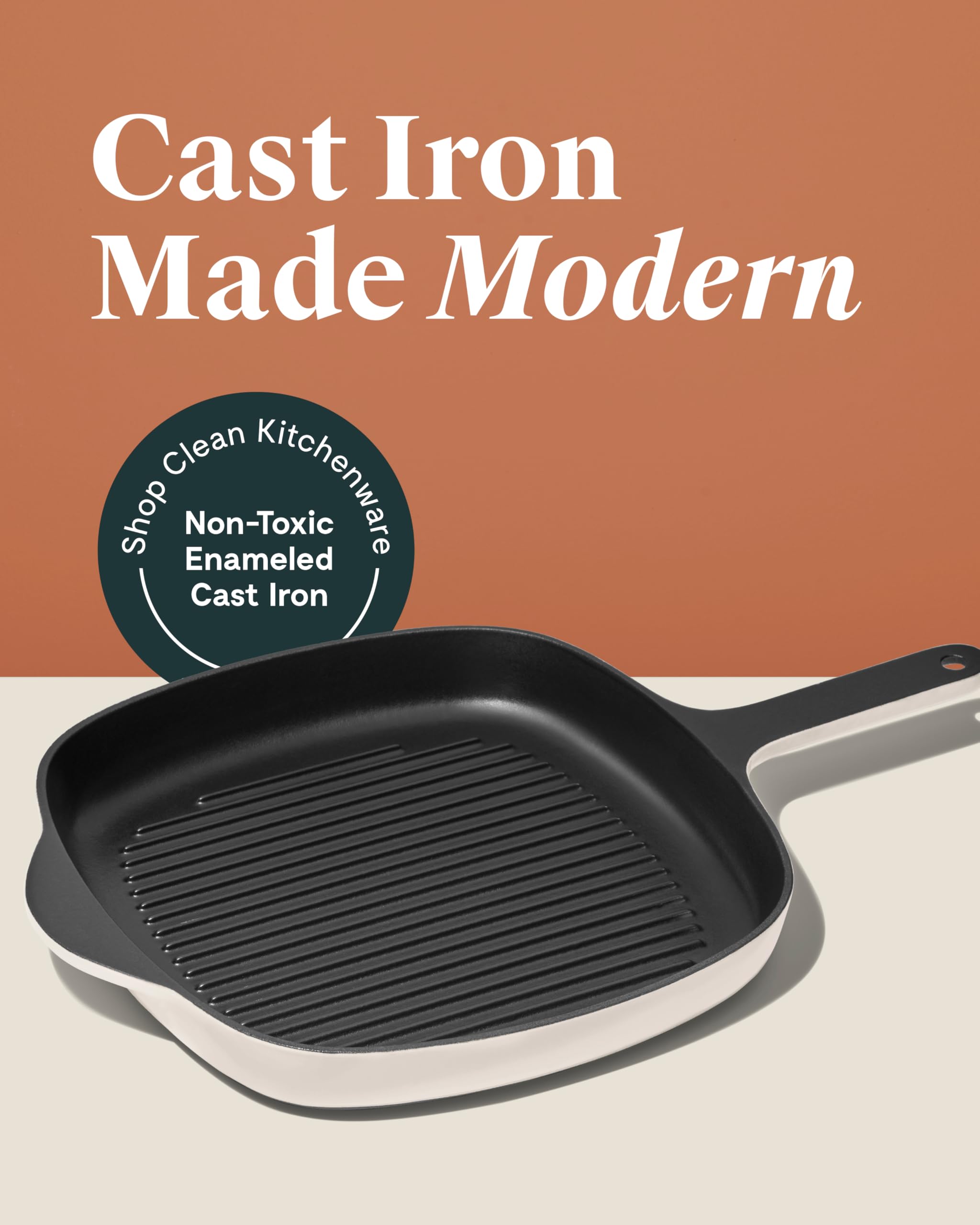 Caraway 10.5" Square Enameled Cast Iron Grill Pan