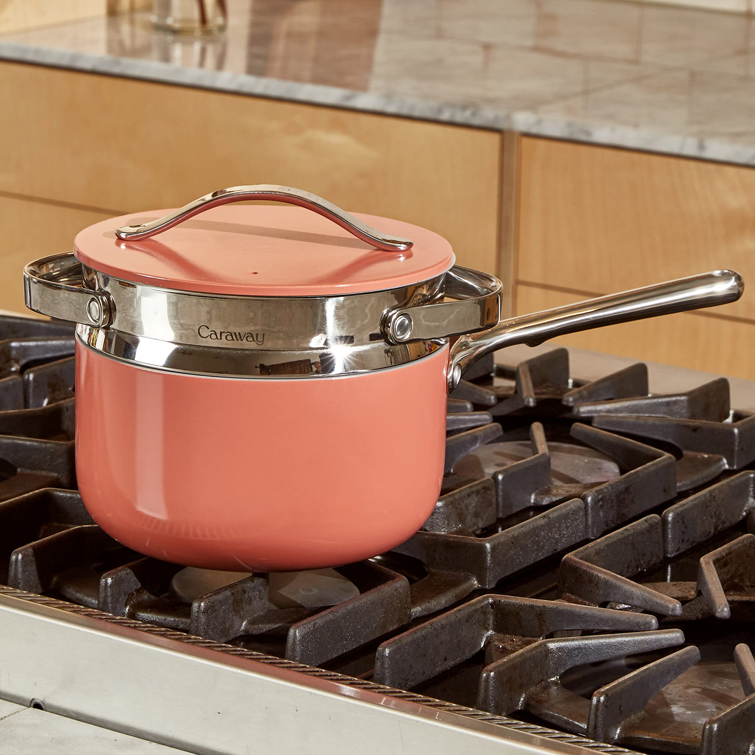 Caraway Steamer — Stainless Steel with Handles, Small