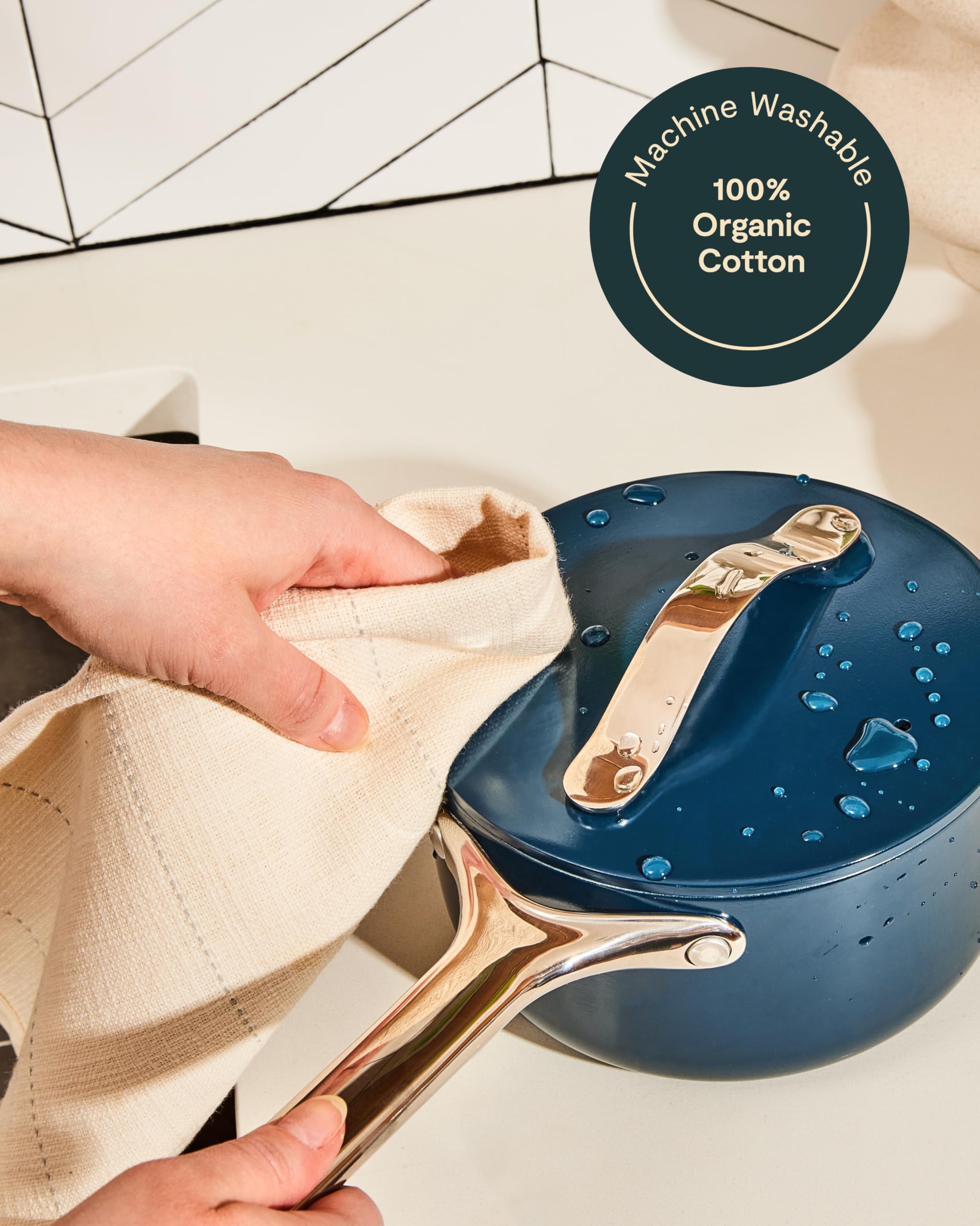 Caraway Linen Set – Apron, Pot Holders, Oven Mitts & Tea Towels – Organic Cotton Kitchen Set