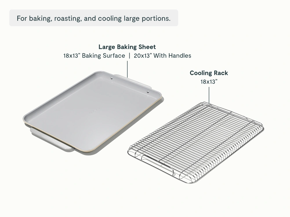Caraway Baking & Cooling Duo — Large Baking Sheet and Cooling Rack Set