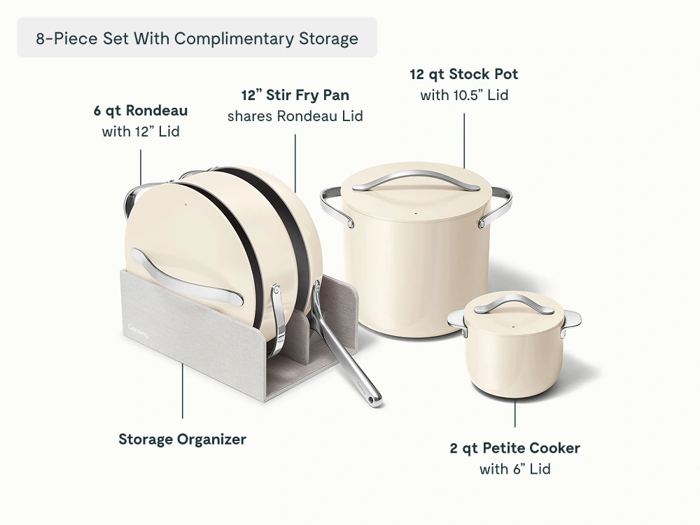 Caraway Full Ceramic Cookware Bundle — 31-Piece Non-Toxic Set with Storage
