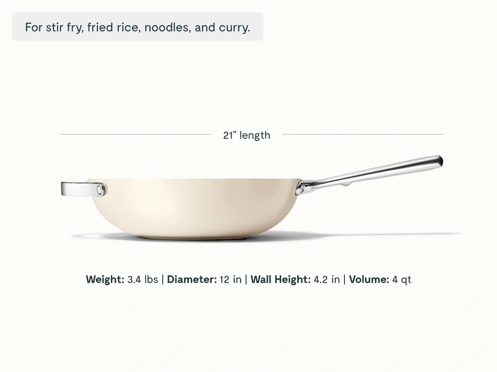 Caraway 12 Inch Stir Fry Pan with Lid – Ceramic Coated – Non-Toxic