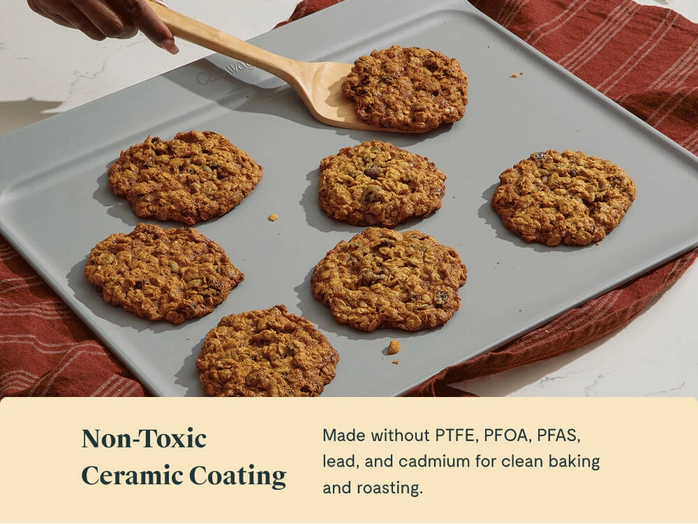 Caraway Cookie Sheet Duo (2-Pack) — 18x13" Non-Toxic Ceramic Non-Stick Baking Sheets