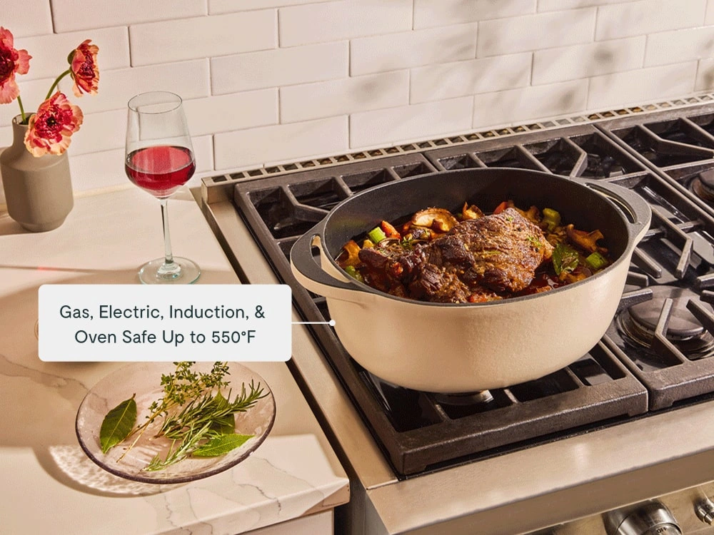 Caraway 8.5 qt Enameled Cast Iron Oval Dutch Oven