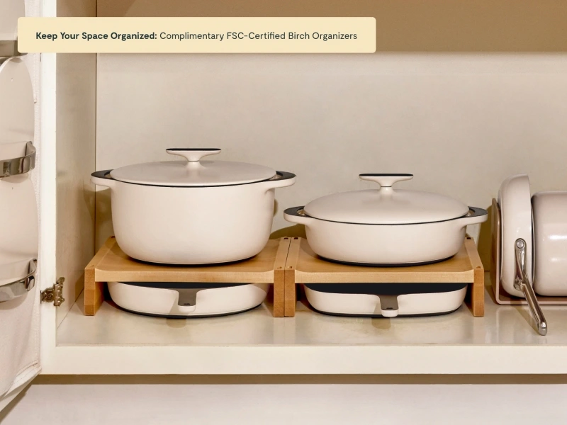 Caraway Enameled Cast Iron Cookware Set — 4-Piece: Dutch Oven, Skillet, Braiser & Grill Pan