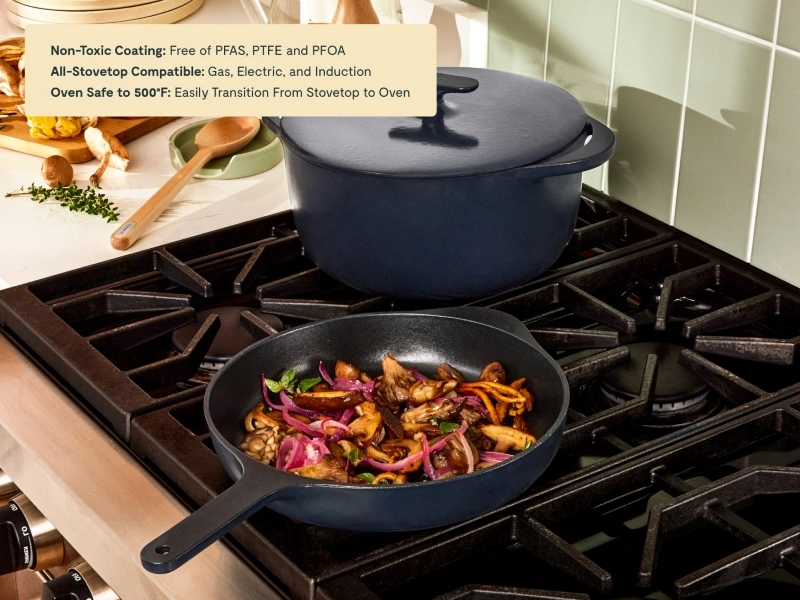 Caraway Enameled Cast Iron Skillet & Dutch Oven Duo