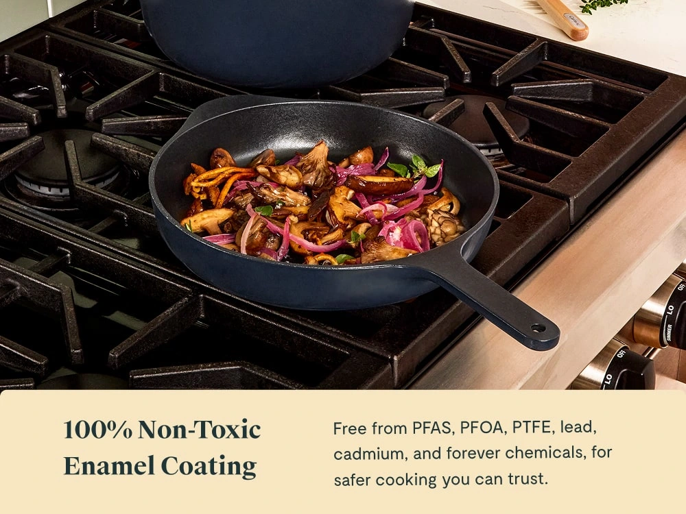Caraway Enameled Cast Iron Skillet Duo - 8 Inch Mini & 10.5 Inch Skillets