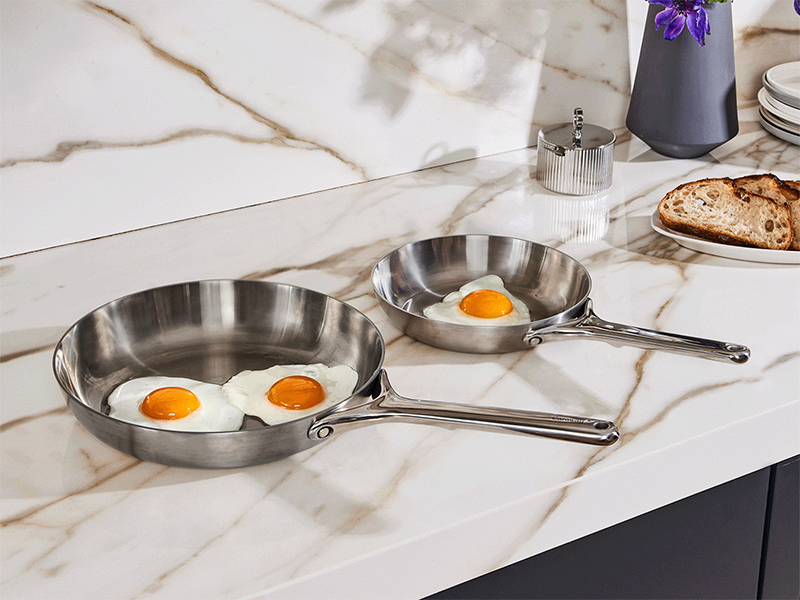 Caraway Stainless Steel Fry Pan Duo - 8 Inch & 10.5 Inch Pans