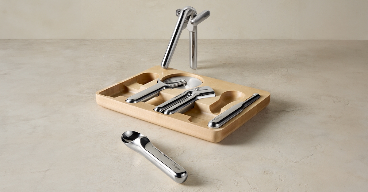 Caraway 5-Piece Kitchen Tool Set with Bamboo Organizer