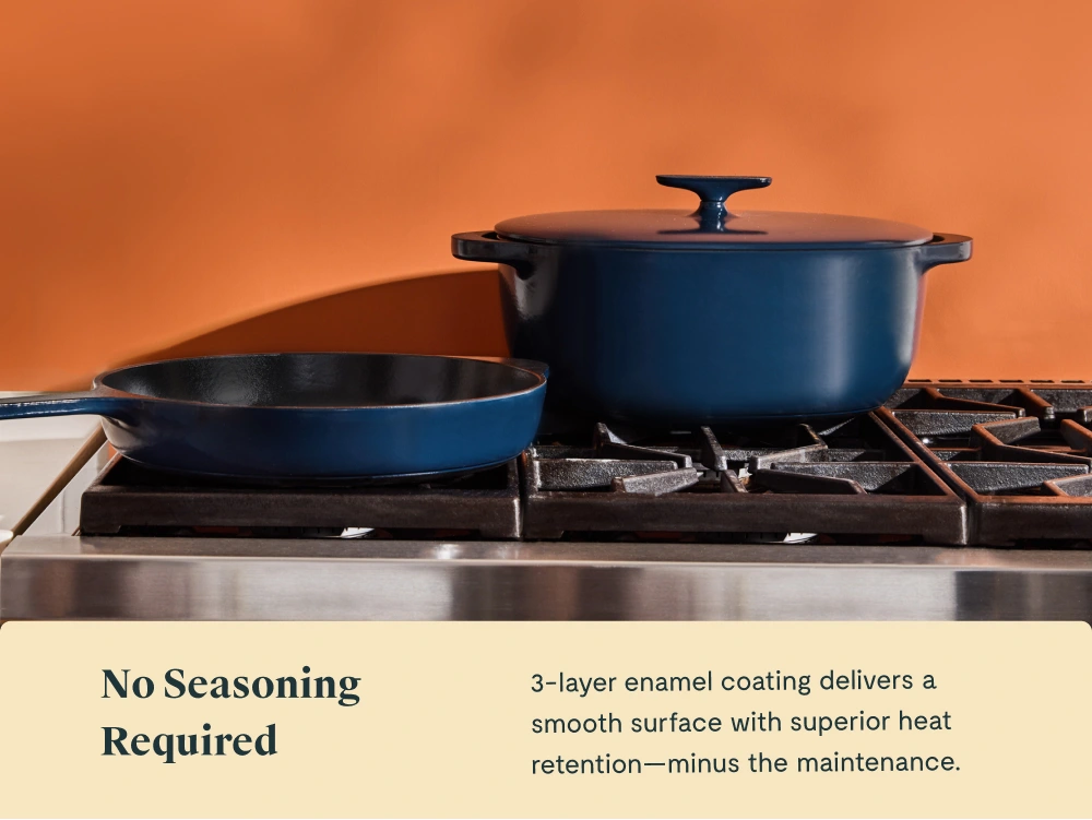 Caraway Large Enameled Cast Iron Duo – 12" Skillet & 8.5 qt Oval Dutch Oven Set