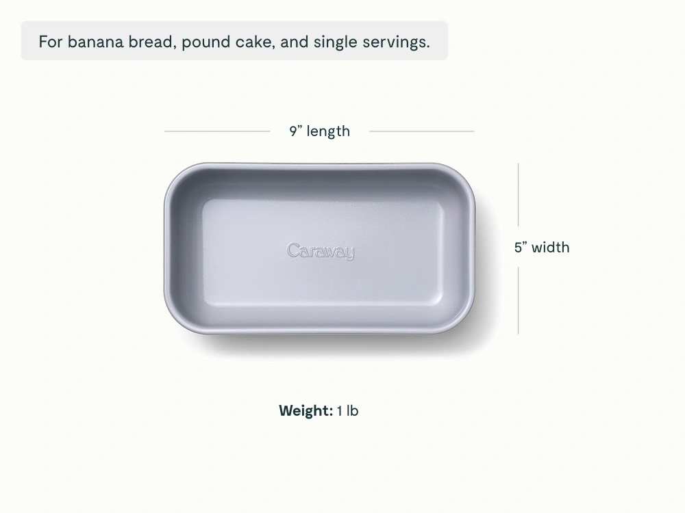 Caraway Ceramic Non-Stick Loaf Pan — 1 lb Capacity, Oven Safe to 550°F