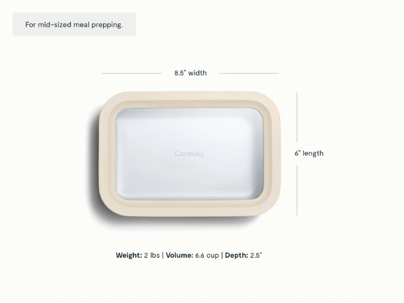 Caraway Medium Storage Container — 6.6 Cup Ceramic-Coated Glass