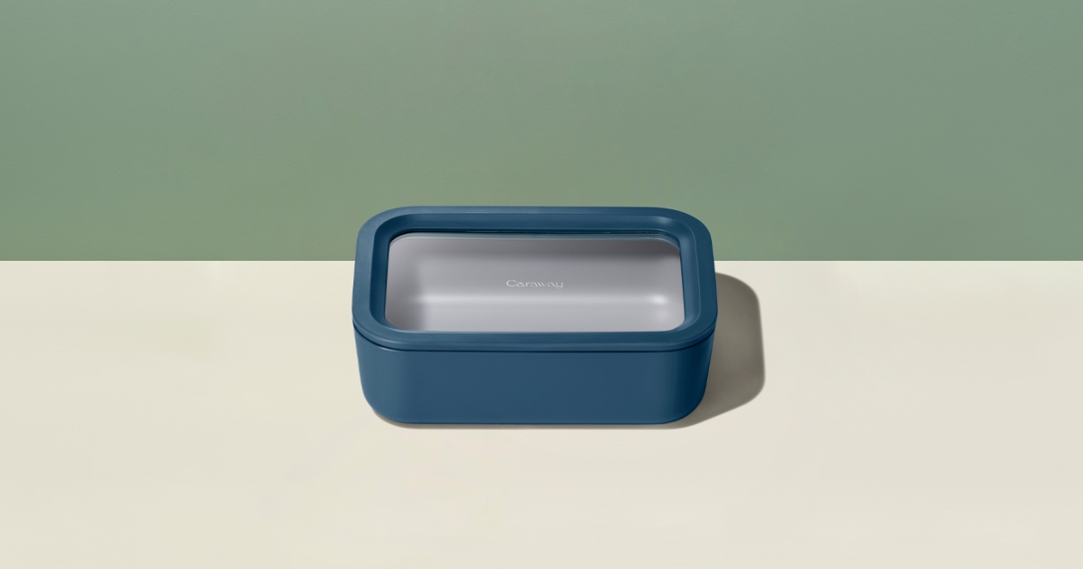 Caraway Medium Storage Container — 6.6 Cup Ceramic-Coated Glass