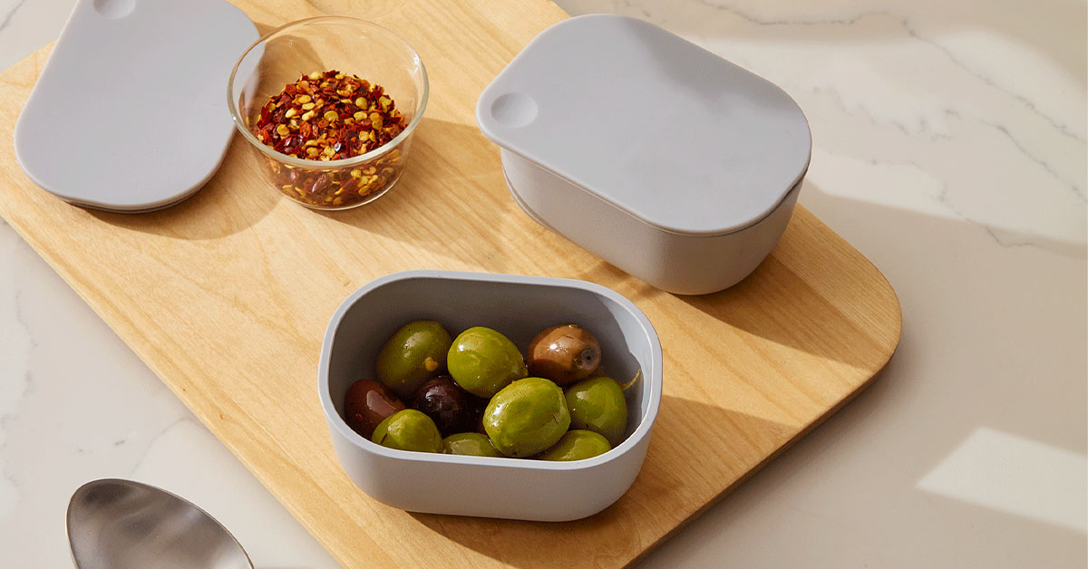 Caraway Mini Dash Containers (Set of 4) — 5 oz Glass Food Storage with Lids